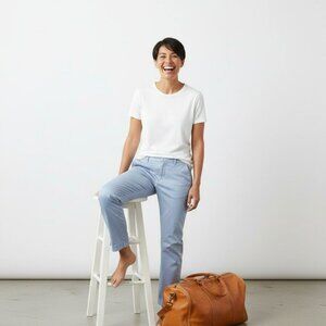 BANDOLINO WOMEN'S CHICO PANTS MICHELE SUMMER BLUE FAUX BACK POCKETS